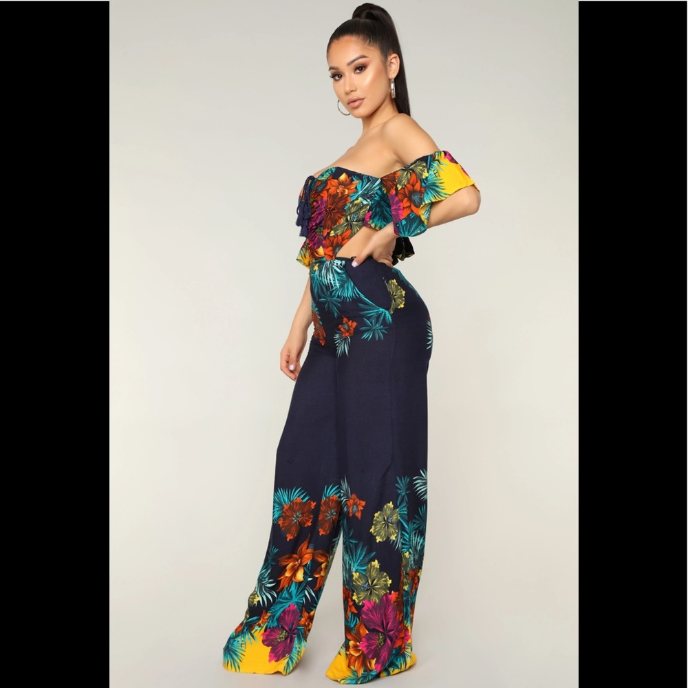 Fashion Nova Mia tropical jumpsuit